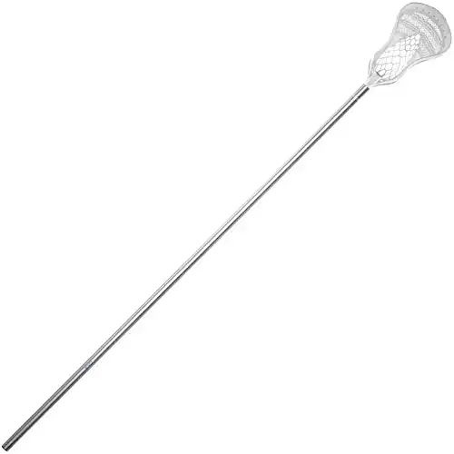 warrior evo warp complete lacrosse stick, defense (2023 model) (low whip, white/silver)