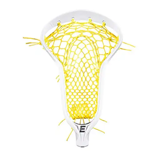 epoch 3d elite women’s lacrosse head strung mesh, white/yellow
