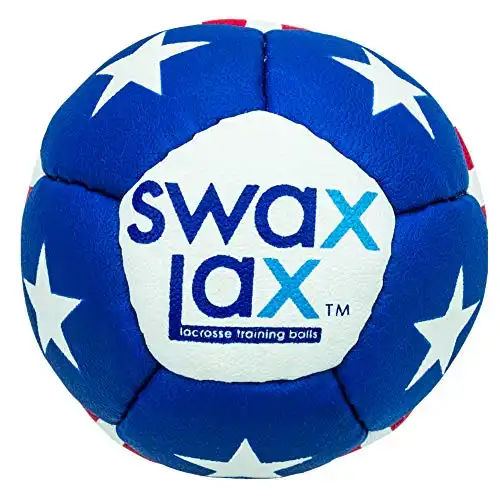 swax lax lacrosse training ball  indoor outdoor practice less bounce & rebounds (stars n stripes)