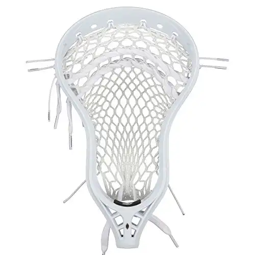 stringking men’s mark 2d defense lacrosse head strung with type 4x mesh (white/white)