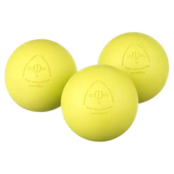 Wolf Athletics Optic Yellow Lacrosse Ball - 3pk